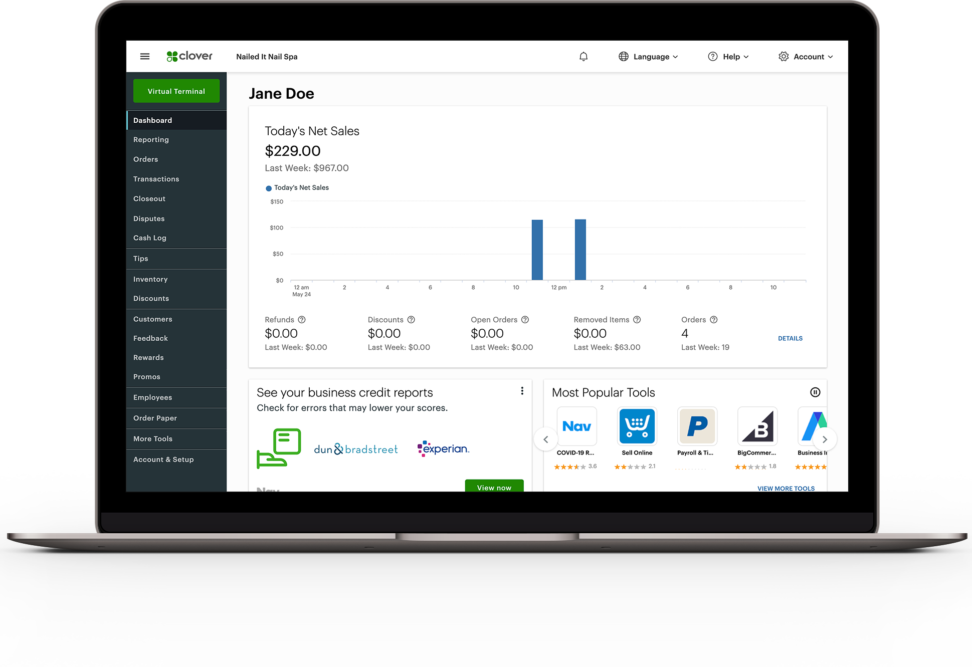 Payment processing dashboard for businesses Next Stage Payments